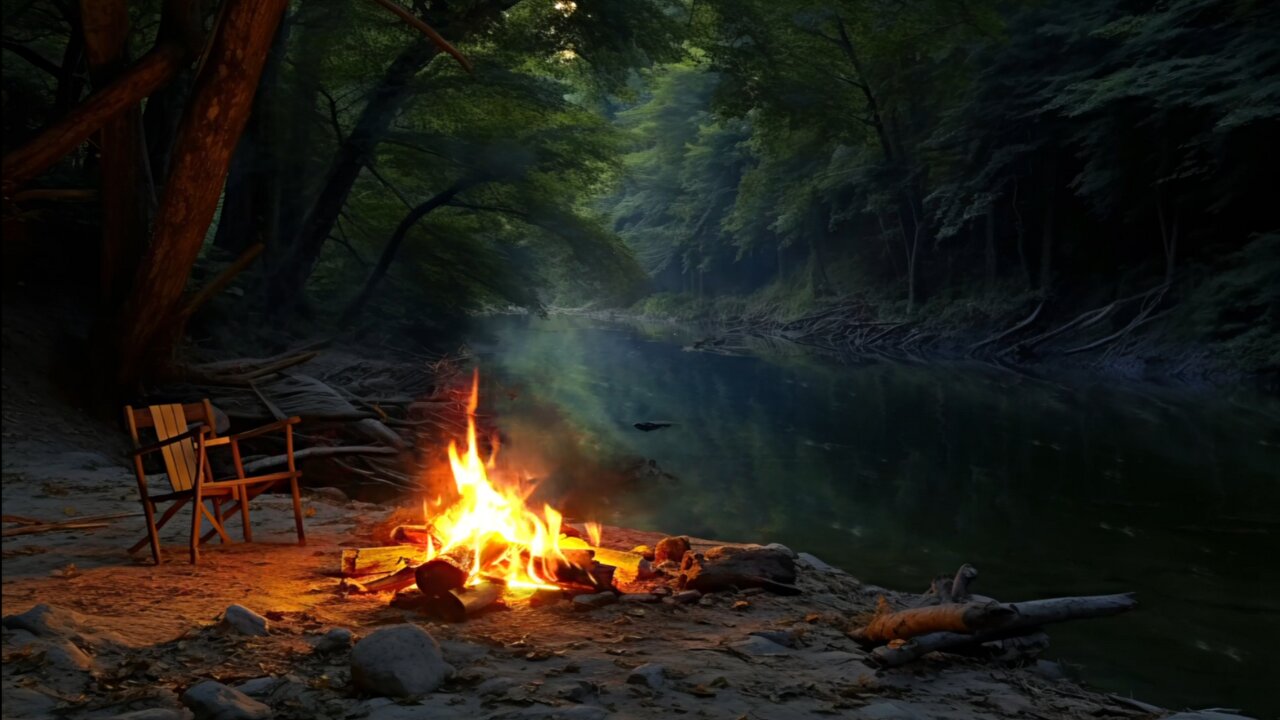 ASMR Campfire in the Forest: Relaxing Night with Soft Piano Music for Calming Your Mind Instantly