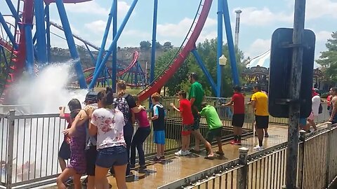 Mick, Wyatt, and Toby getting Splashed at 6 Flags