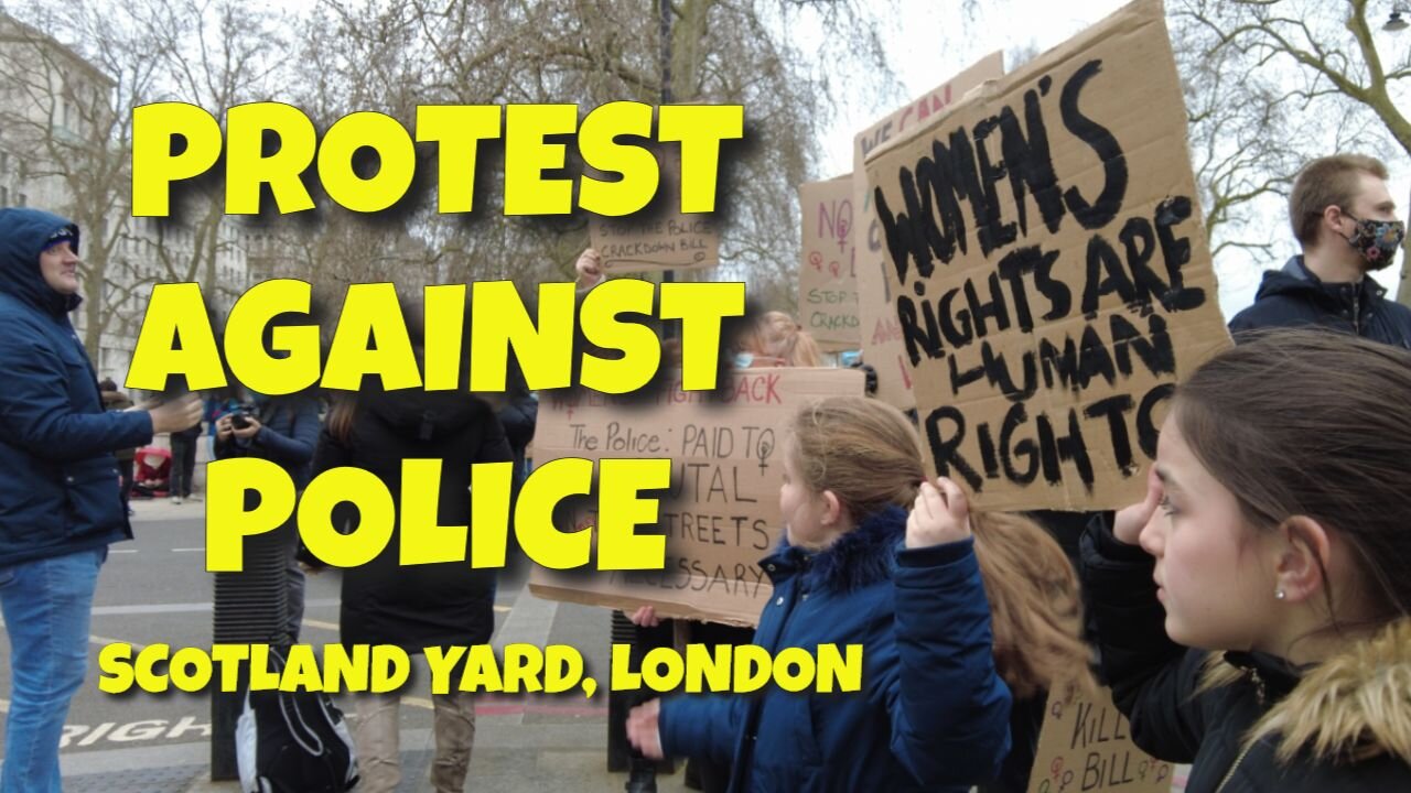 PROTEST AGAINST POLICE ACTION AT SARAH EVERARD'S VIGIL - LONDON, ENGLAND - 14TH MARCH 2021