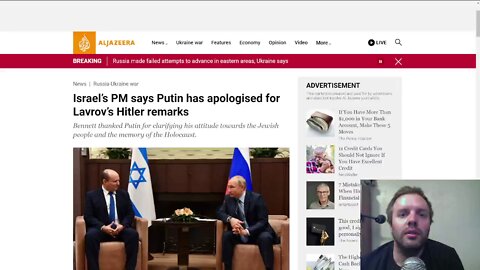 President Putin apologizes to Israeli PM Bennett for Lavrov's Hitler comment