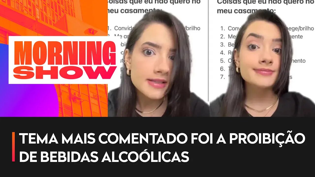 Influenciadora gera polêmica após anunciar regras de festa do casamento