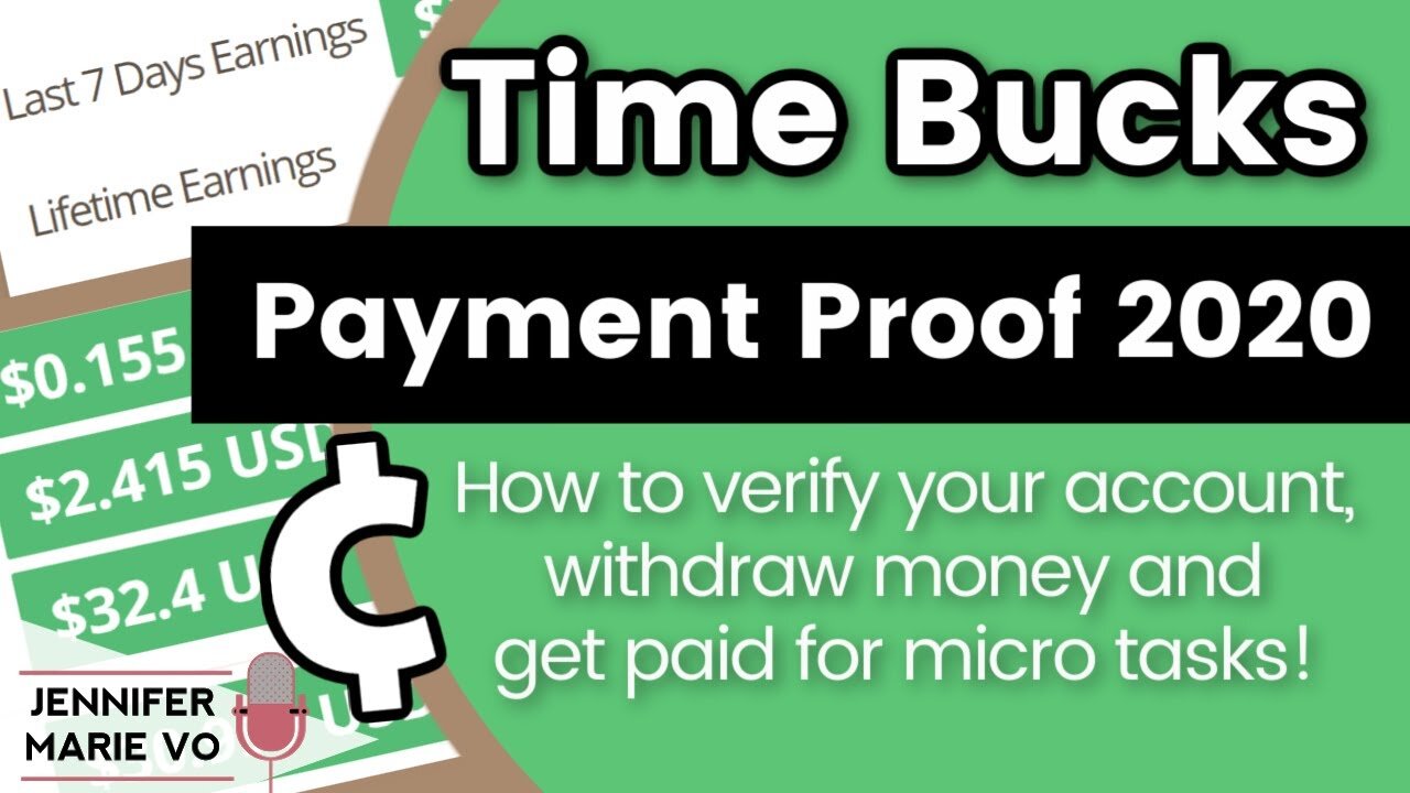 TimeBucks Payment Proof in 2020_ How to Verify Account, Withdraw Money and Get Paid for Micro Tasks!