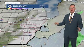 Evening rain increases