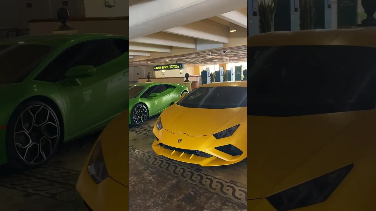 Pick A Color ! Lambos Flexing at the Bellagio. Maserati MC20 and Ferrari Cruising. #shorts