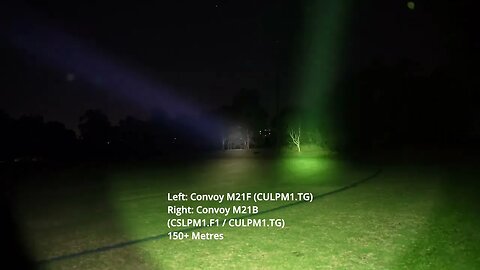 Flashlight Beamshot Comparison Tests: Convoy M21F (CULPM1.TG) vs M21B (CSLPM1.F1)