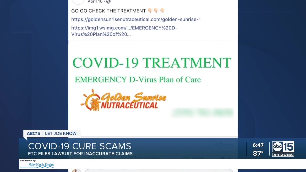 COVID-19 cure scams