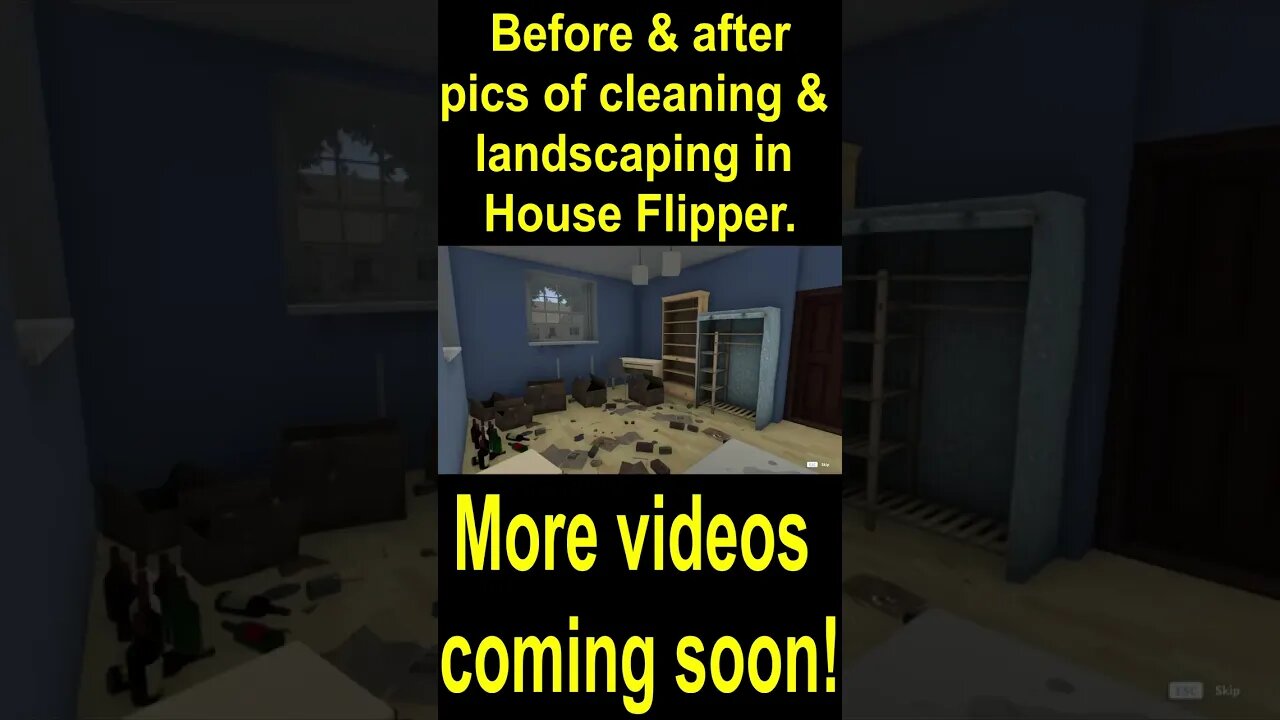 Before & after pics of cleaning & landscaping in House Flipper