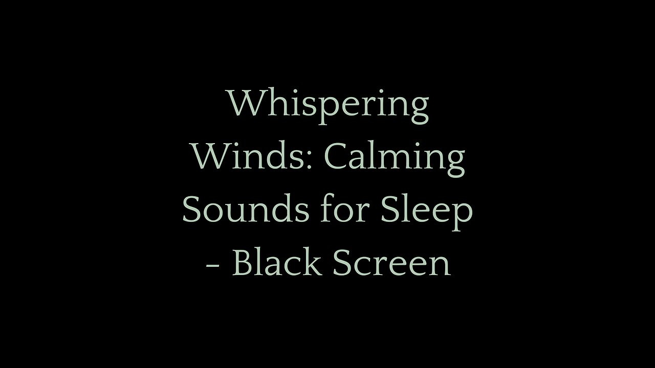 Whispering Winds: Calming Sounds for Sleep - Black Screen | Gentle Wind Noises to Ease Your Mind