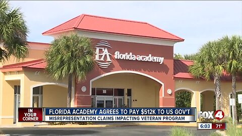 Florida Academy agrees to pay $512K to US Government