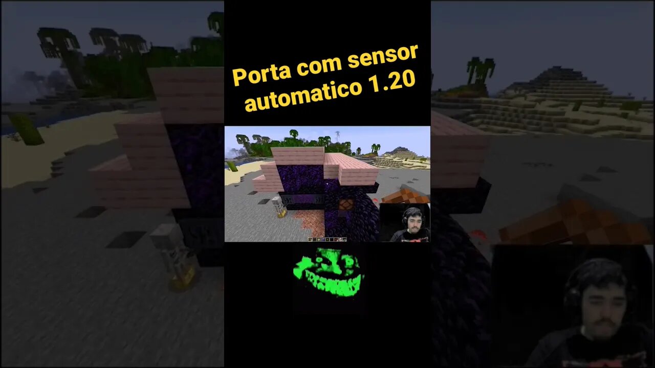 Minecraft 1.20 nova porta abre com sensor #minecraft #redstone #minecraftshorts