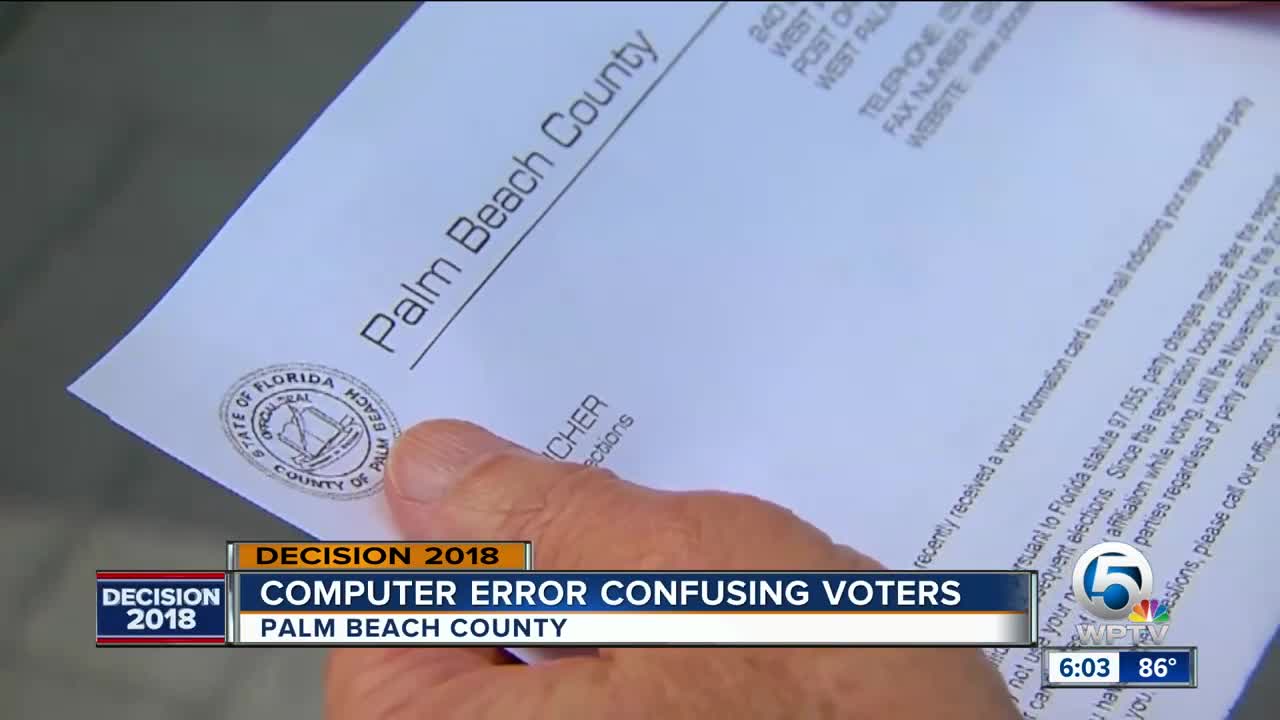 Computer error confusing voters in Palm Beach County