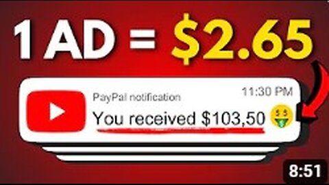 Earn $2.65 Every Video AD Watched - How To Make Money Online