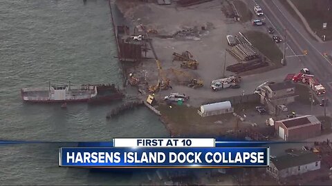Dock collapse shuts down Harsens Island Ferry to vehicle traffic