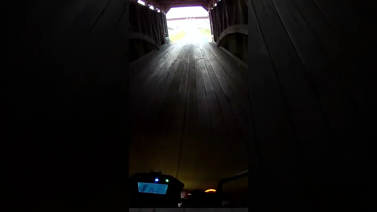 Shenck's Mill Covered bridge in Lancaster county on Honda Grom motorcycle