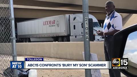 ABC15 confronts 'bury my son' scammer