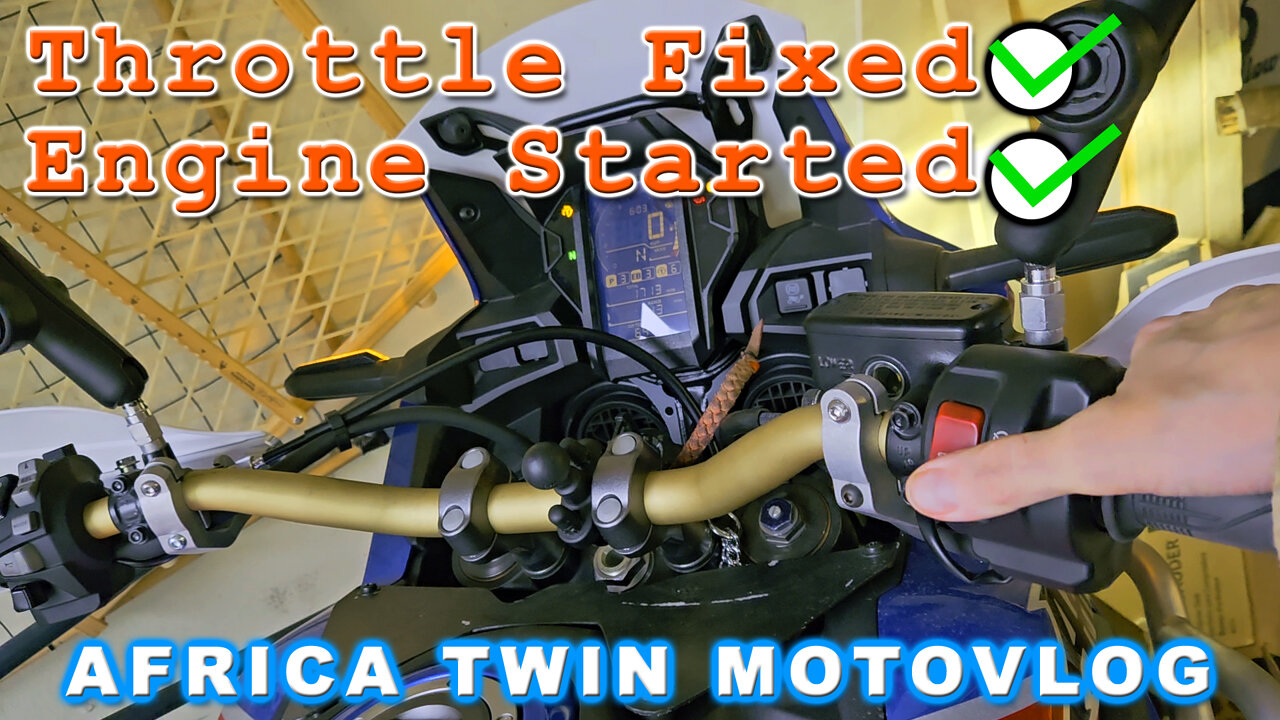 Stuck Throttle Fixed & 1st Startup In 6-months - Honda Africa Twin Motovlog