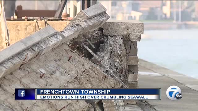Emotions run high over crumbling seawall
