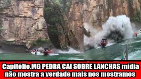 Capitólio. MG PEDRA CAI SOBRE LANCHAS mídia não mostra a verdade mais nos mostramos