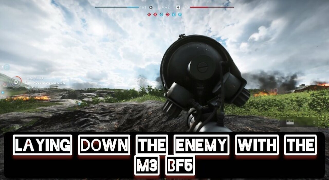 laying down the enemy with the M3 — Battlefield 5