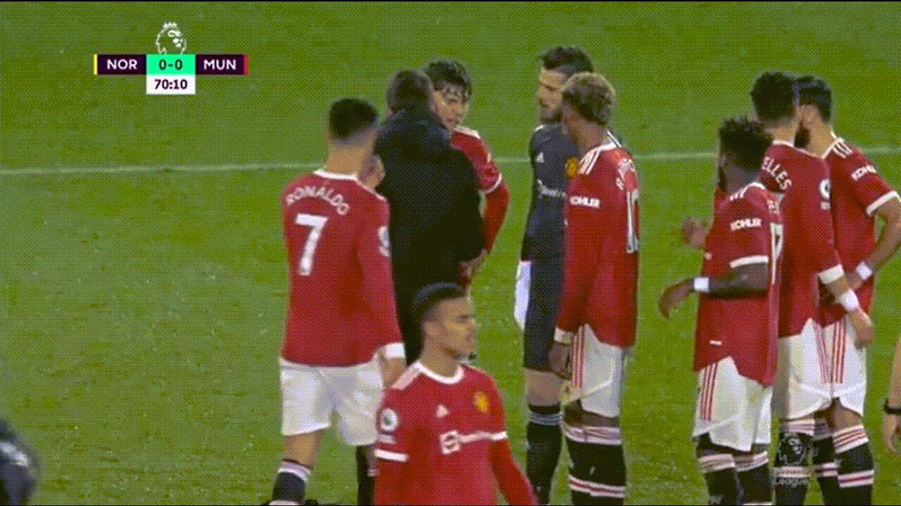 Manchester United defender Victor Lindelof goes down clutching his chest