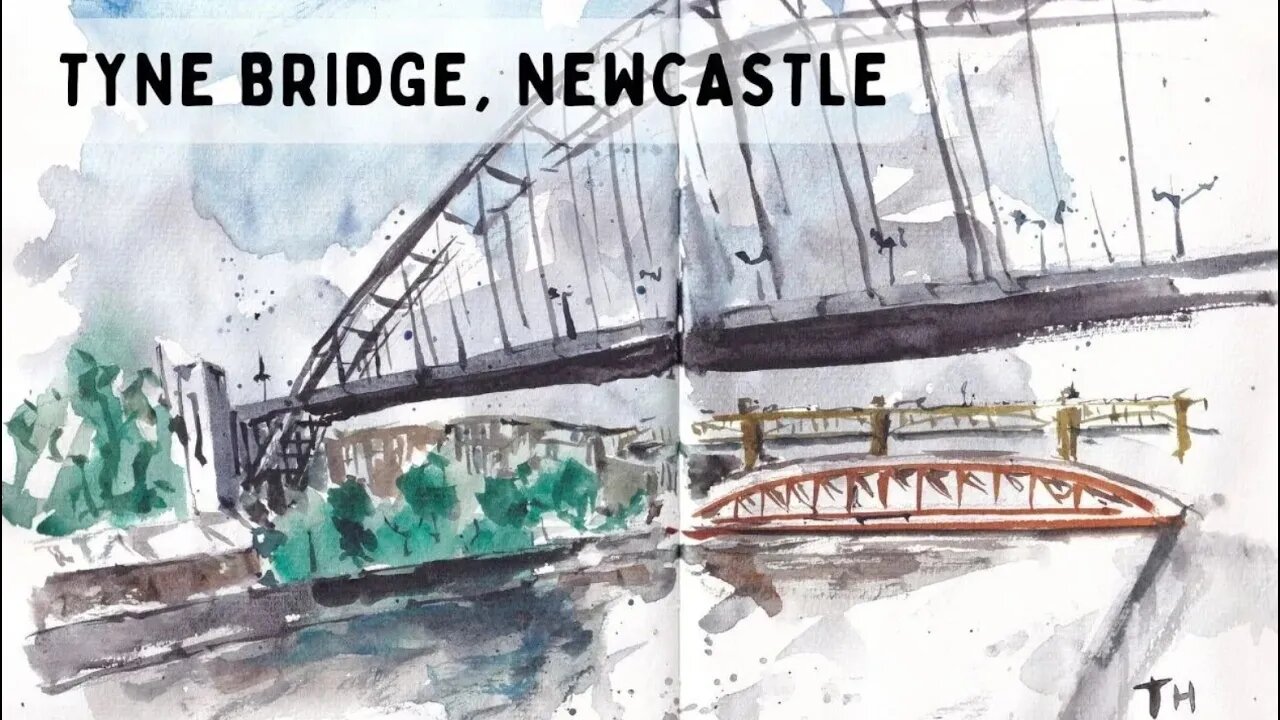 An Easy Watercolour Sketching Tutorial - Paint Tyne Bridge, Newcastle