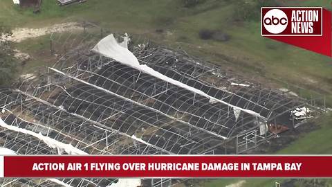 Greenhouse damage in Hardee County after Hurricane Irma