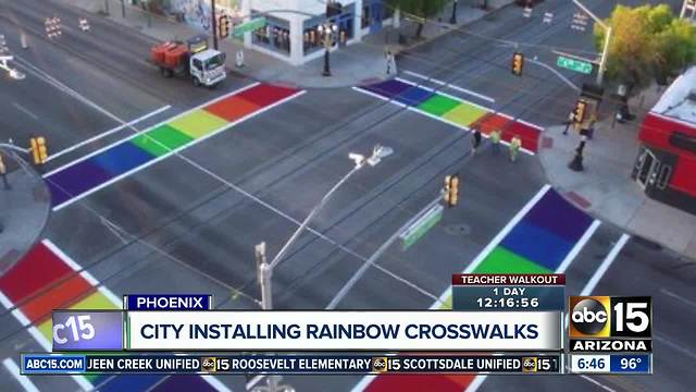 City of Phoenix installing rainbow crosswalks to support LGBTQ community