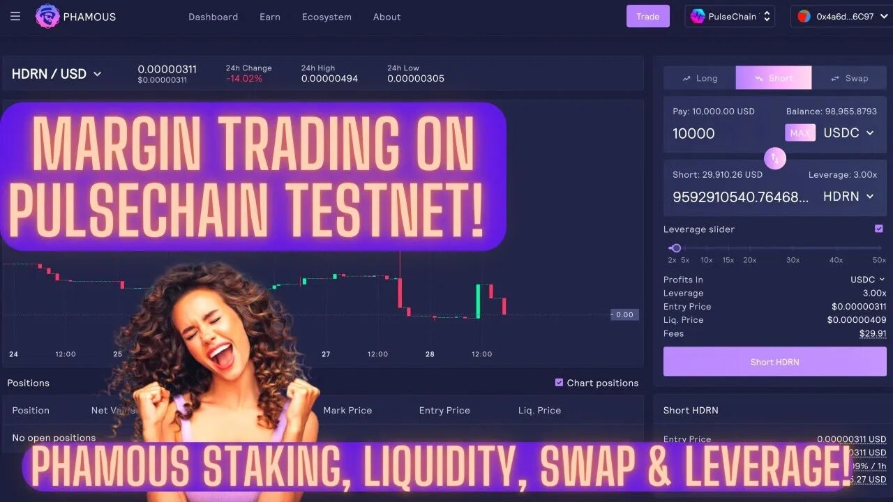 Margin Trading On Pulsechain Testnet! PHAMOUS Staking, Liquidity, Swap & Leverage!