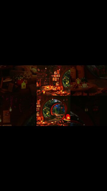 Ambient Sensual Relaxing Music Secluded Cabin Soft Rain, Fireplace with Crackling Sound #shorts