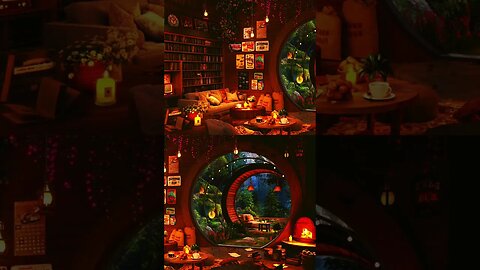Ambient Sensual Relaxing Music Secluded Cabin Soft Rain, Fireplace with Crackling Sound #shorts