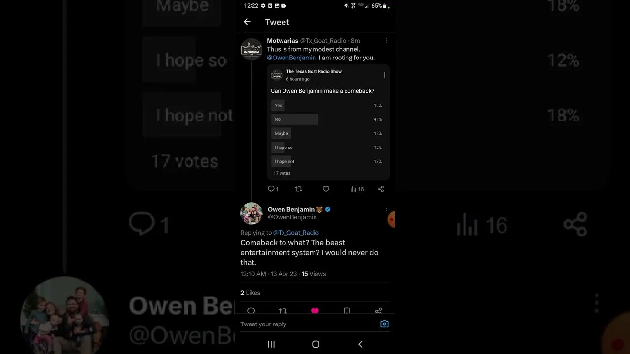 Owen & TGR TWITTER