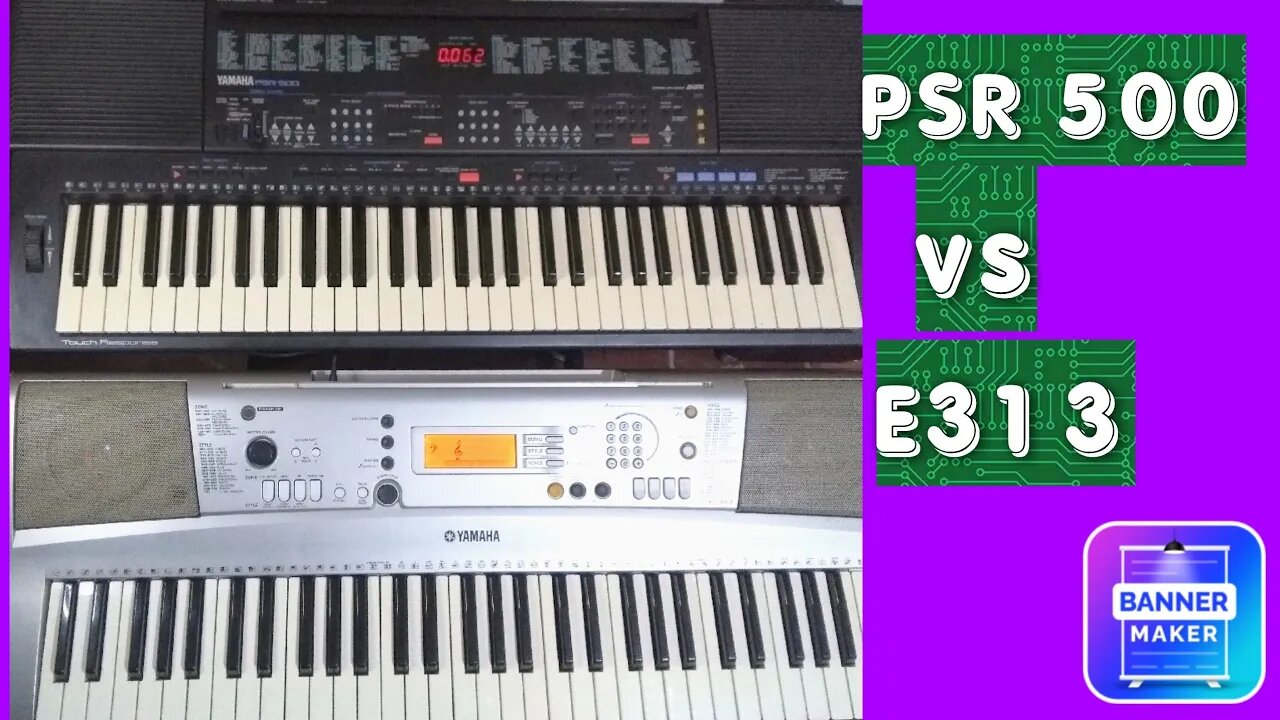 Sonoridade Teclado Yamaha PSR 500 🆚 Yamaha PSR E313