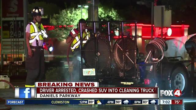 One arrested after SUV crashes into truck in Fort Myers