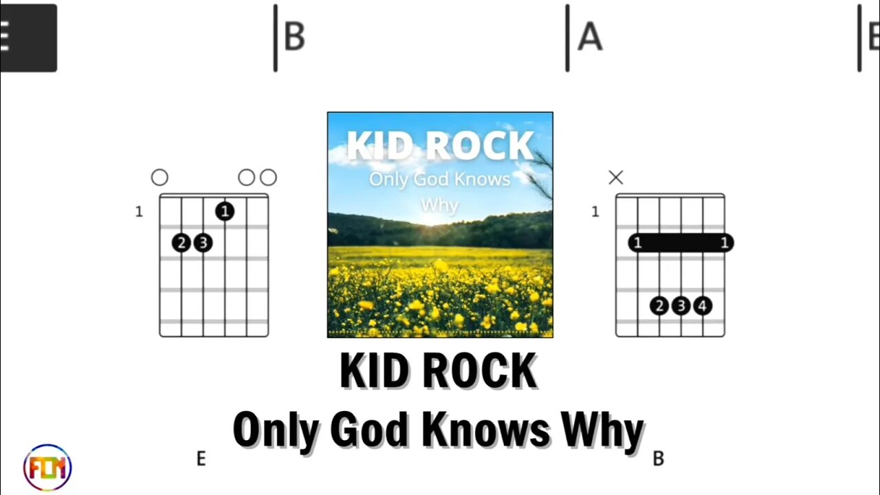 KID ROCK Only God Knows Why FCN GUITAR CHORDS & LYRICS