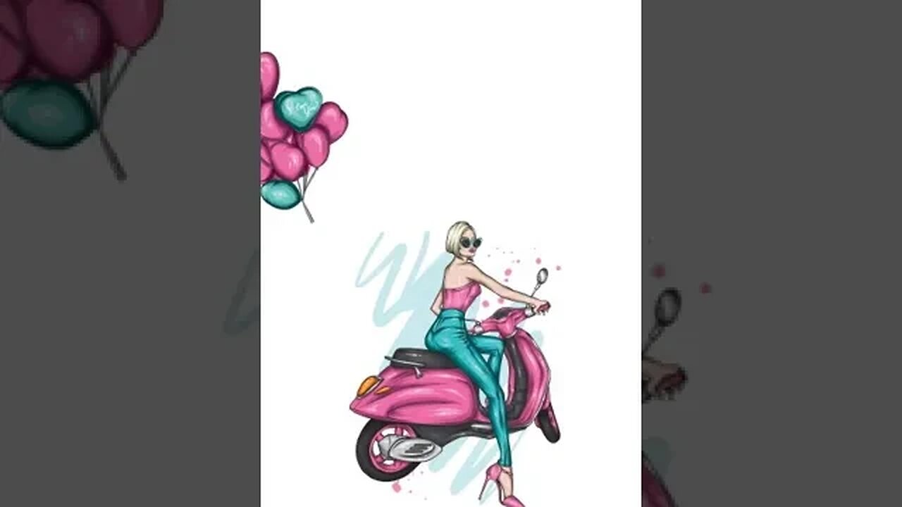 #retro #love #valentine #balloons #pink #blue - Scooter Love