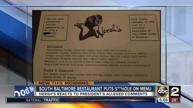 Hersh's takes shot at Trump's alleged comments on menu
