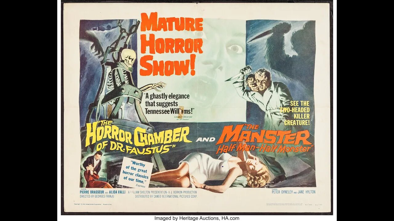 Horror Chamber of Dr Faustus (1960) & The Manster (1959) Double Feature HD trailers