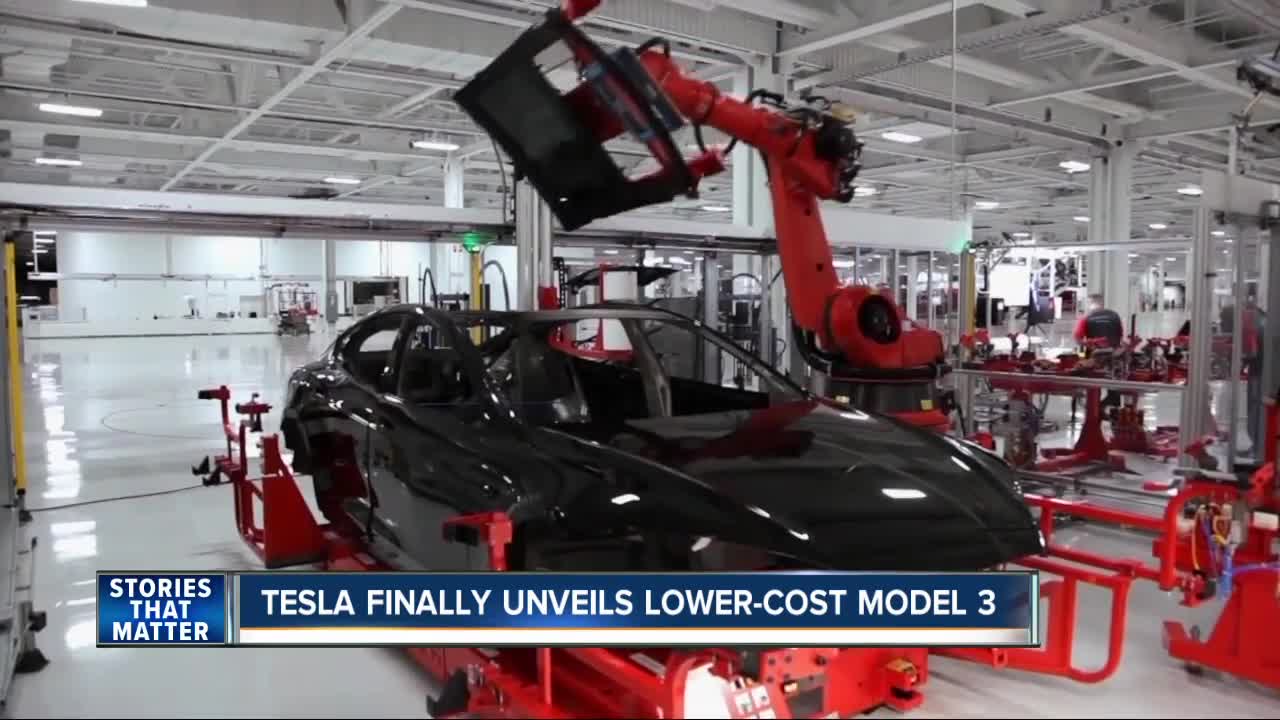 Tesla unveils lower-cost Model 3