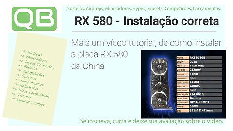 CanalQb - Dica - Instalar de forma correta AMD RX 580 da China, Rodou GTA RP de Boas!