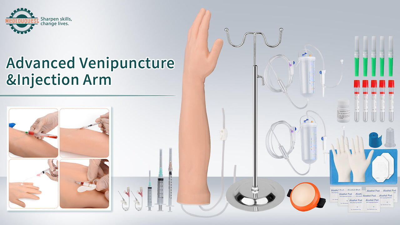 IV Injection and Phlebotomy Practice Professionally on MedEduQuest Simulation Arm