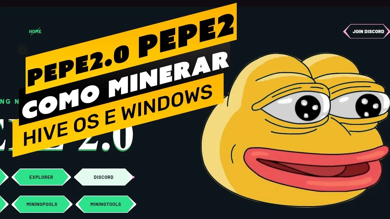 ⛏️💰 COMO MINERAR A MOEDA PEPE2.0 (PEPE2) - PASSO A PASSO - HIVE OS E WINDOWS