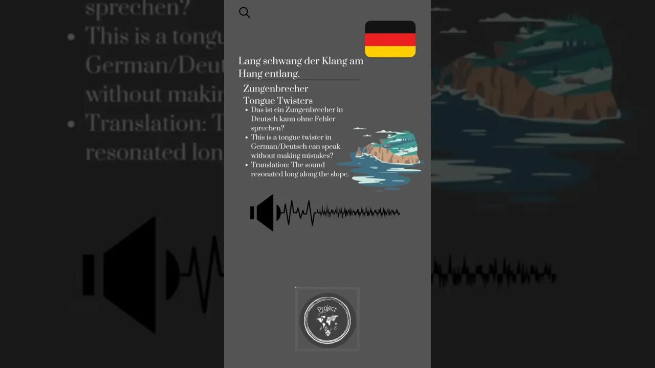 🇩🇪 Tongue Twisters in German/Zungenbrecher-Lang schwang der Klang am Hang entlang