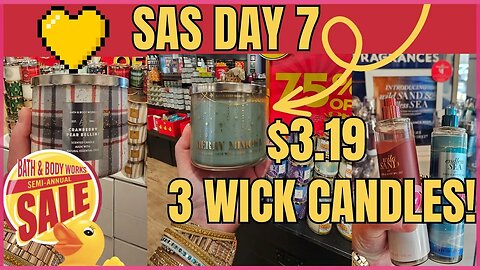 SAS DAY 7 | $3.19 3 Wick Christmas Candles | Price Drops | New Bodycare | #bathandbodyworks #sas