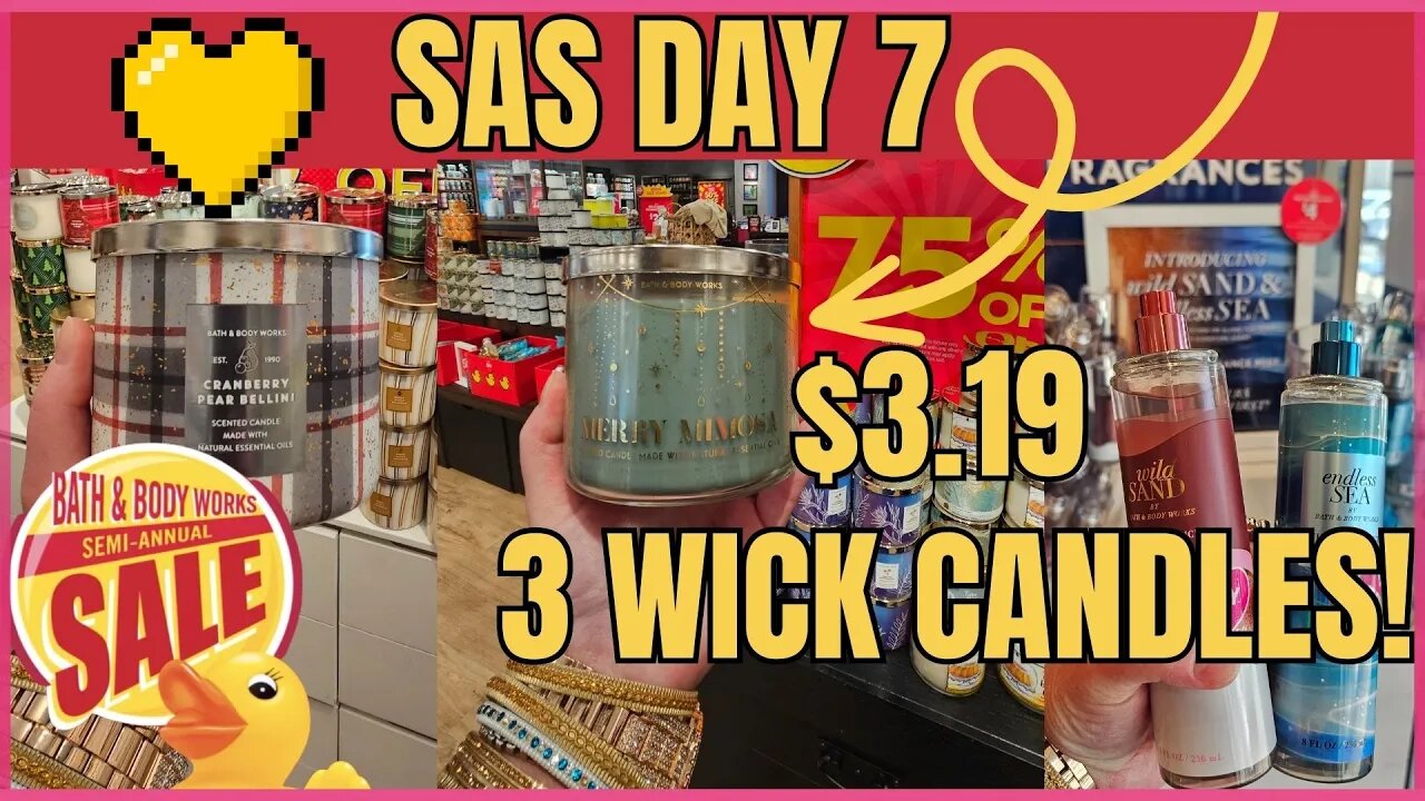 SAS DAY 7 | $3.19 3 Wick Christmas Candles | Price Drops | New Bodycare | #bathandbodyworks #sas