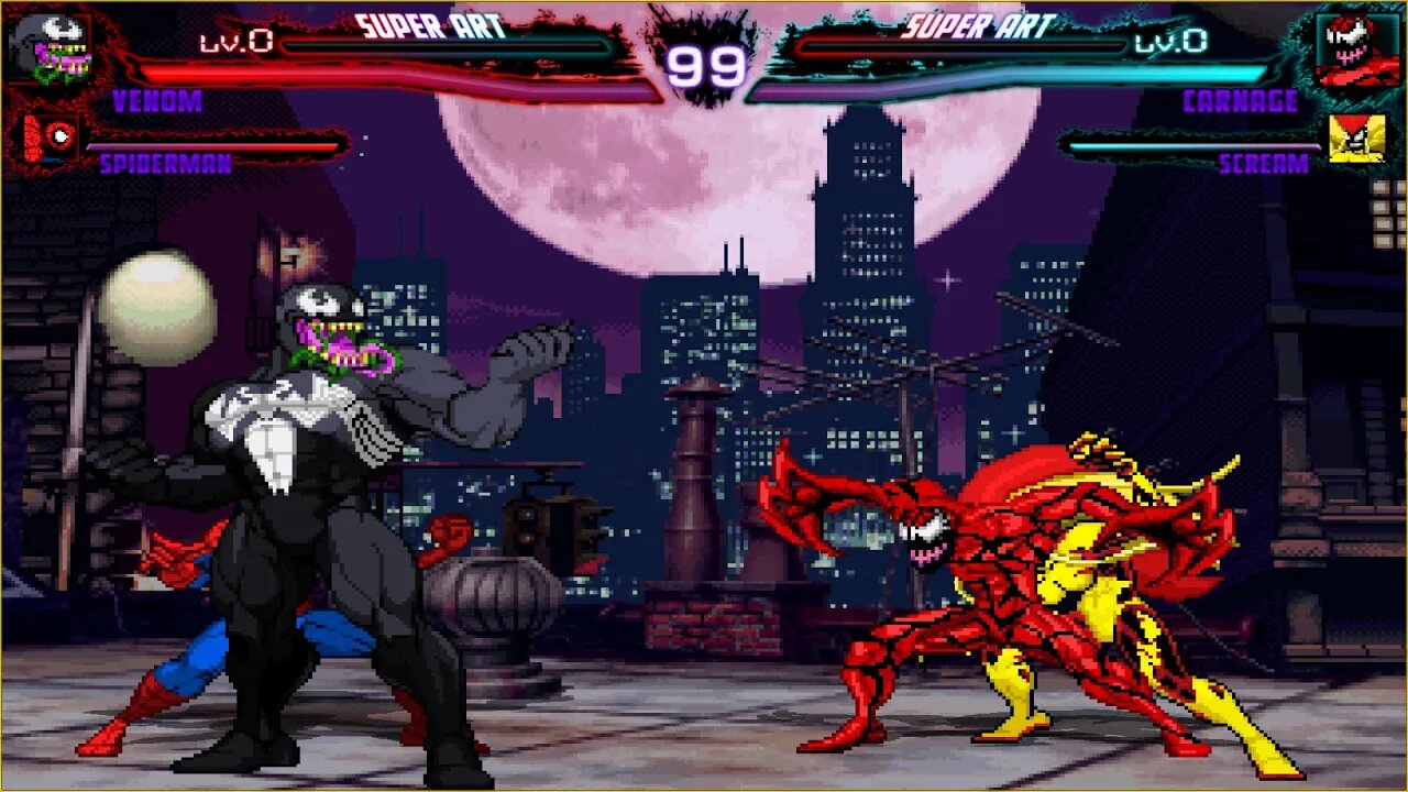 Mugen: Venom/Spiderman vs Carnage/Scream