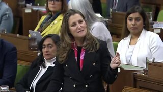 Freeland Gets Interrupted For Spewing BullSh*t