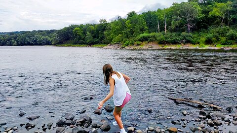 skipping rock on the Mississippi