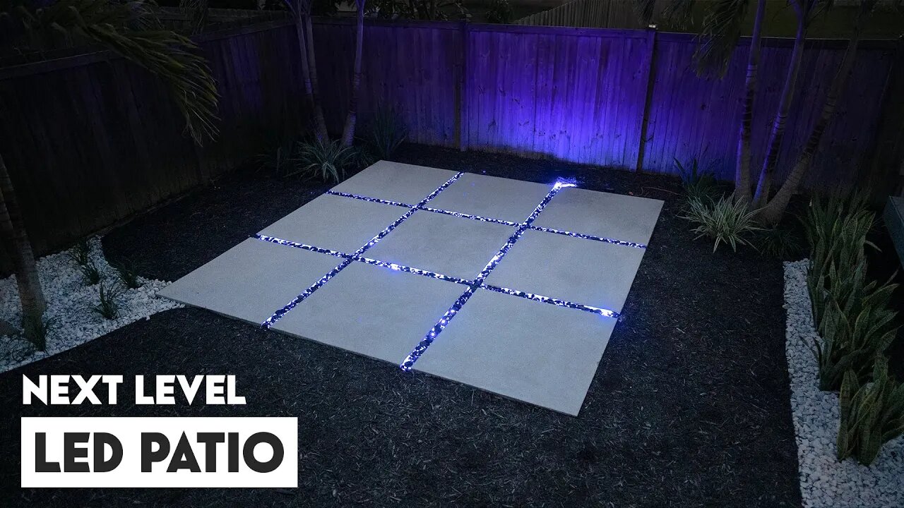 How I took my patio to the next level ( Concrete patio with LED )