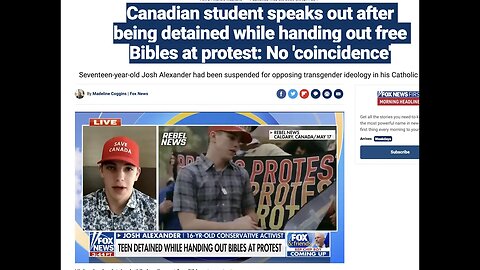 Jake on the News Canadian Student Josh Alexander Detained for passing out Bibles in Calgary clip