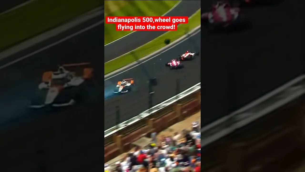 Indy 500 wreck, wheel flies into the crowd. @CORERACINGNETWORK @kptv75 #indycar #indy500